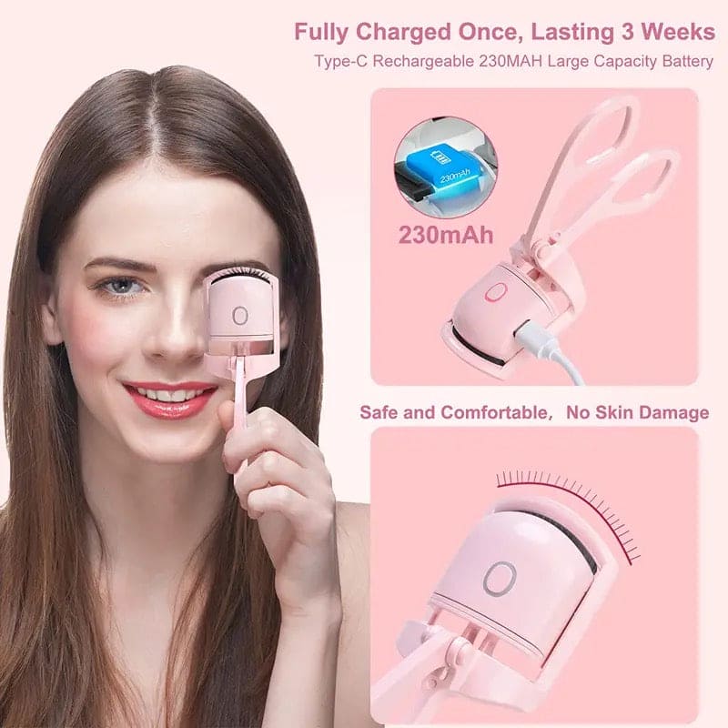 Electric Eyelash Curler, Quick Heated Eyelashes Curler, Rechargeable Long Lasting Curling Tool, Portable Electric Heated Comb, Thermal Eyelash Curler Makeup Tools, Natural Lashes Handheld Eyelash Heated Curler Electric Eyelash Curler, Quick Heated Eyelashes Curler, Rechargeable Long Lasting Curling Tool, Portable Electric Heated Comb, Thermal Eyelash Curler Makeup Tools, Natural Lashes Handheld Eyelash Heated Curler